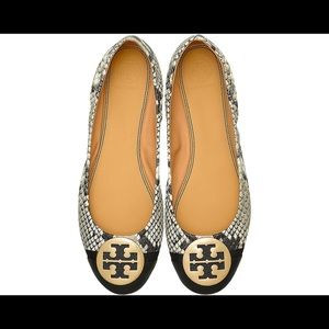 NIB Tory Burch Minnie snakeskin ballet flats 8.5